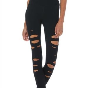 Alo Yoga High-Waist Ripped Warrior Leggings